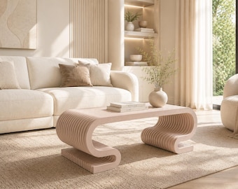 Parametric Coffee Table CNC File | Furniture Plans | Sculptural Modern | Digital Download