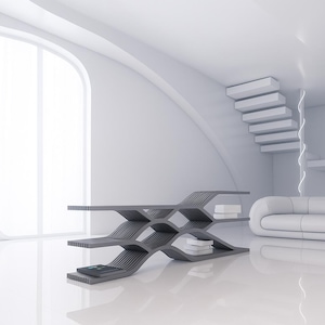 Modern Parametric Bookshelf | CNC Cut Ready DXF File | Decorative Layered Furniture