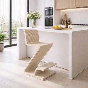 Tabouret de bar paramétrique en bois | Fichier numérique découpé CNC | Design de tabouret minimaliste moderne