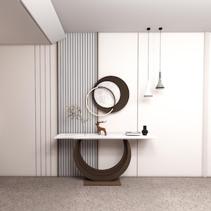 Parametrische Eingangskonsole | Halbmond Design | Moderne Wand Dekor DXF Datei