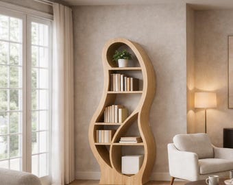 Modern Sculptural Bookshelf | Parametric CNC Furniture | Digital File