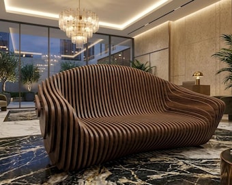 Parametric Wooden Sofa – Modern Office Furniture 3D Craft CNC Router Cutting File