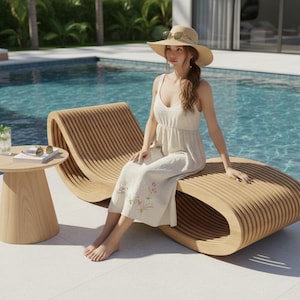 Parametric Wooden Sunbed | CNC Outdoor Furniture | Digital Download