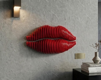 Parametric Modern Lips Wall Art – CNC Cutting File (Digital Files)