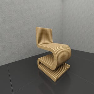 Parametric Wavy Wooden Chair Model  | Modern Interior Furniture Design | 3D CNC Router File
