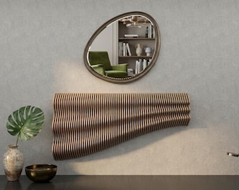 Parametric Wavy Wooden Wall Panel CNC File | Modern 3D Wood Wall Art | Digital Download