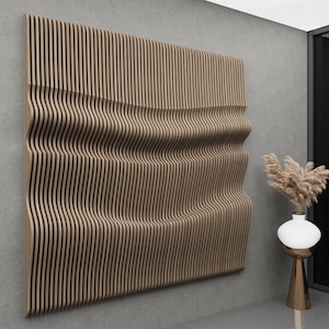 Parametric Wavy Wooden Wall Art | CNC Router Cutting Files | DXF & DWG Digital Download