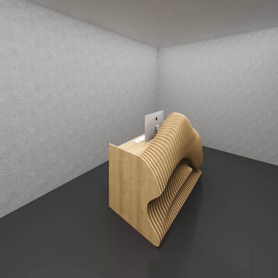 Parametric Office Desk | Wavy Wooden CNC | Digital Download - Etsy