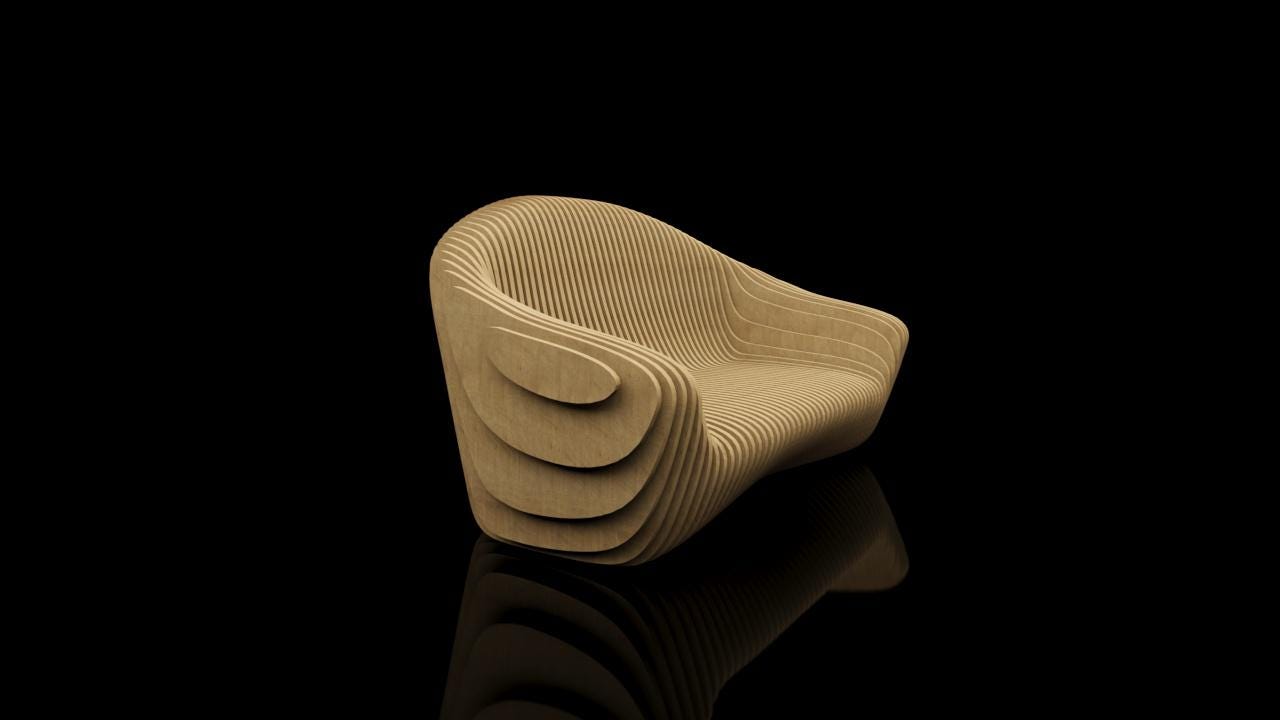 Parametric Wooden Sofa – Modern Office Furniture 3D Craft CNC Router ...