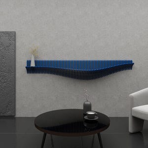 Parametric Wavy Wooden Wall Decor  | Modern Shelf Design | Digital Files for Wood Cutting Machines