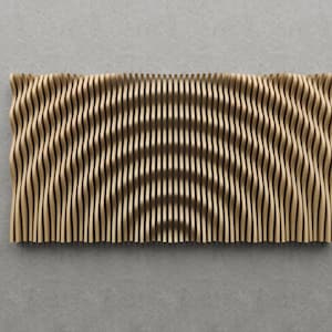 Parametric Wavy Wooden Wall Panel CNC File | Modern 3D Wood Wall Art | Digital Download