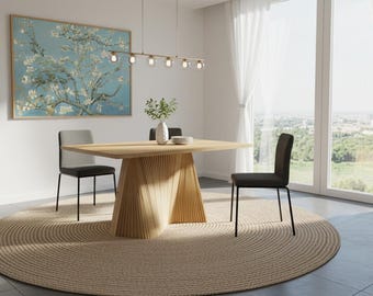 Parametric Wavy Wooden Dining Table | Modern CNC Furniture | Digital Download