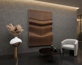 Parametric Wavy Wall Panel CNC File | Laser Cut Wood Art DXF | 3D Wooden Panel | Digital Download