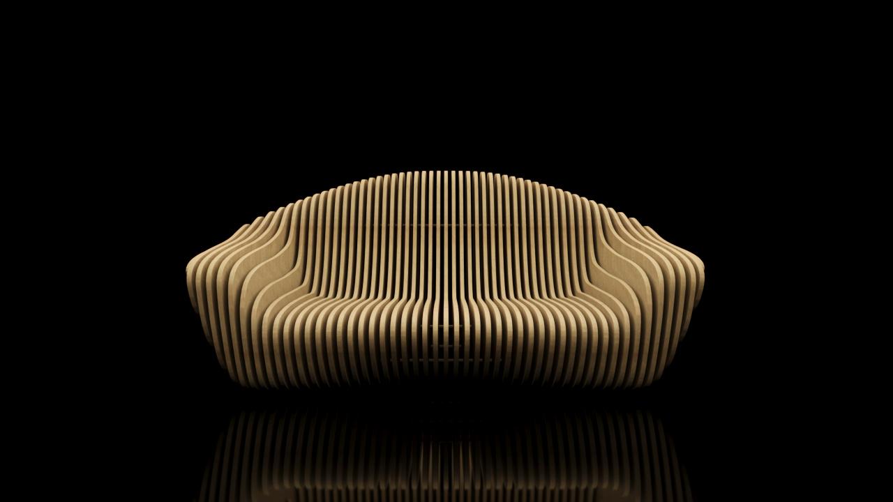 Parametric Wooden Sofa – Modern Office Furniture 3D Craft CNC Router ...