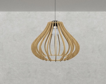Parametric Wavy Wooden Pendant Lamp  | Modern CNC Lighting Design | Digital Download
