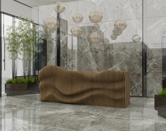Parametric Wavy Wooden Office Desk | Modern CNC Furniture | Digital File