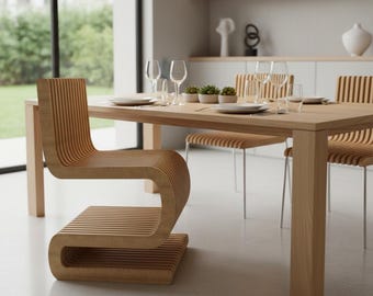 Parametric Wavy Wooden Chair | Modern CNC Furniture Design | Digital Download