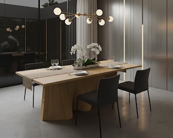 Parametric Wavy Wooden Dining Table | Modern CNC Furniture | Digital File