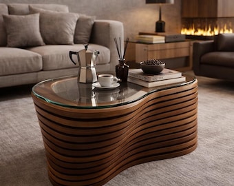 Parametric Wood Coffee Table | Curved CNC Furniture Design | Modern Interior Table | Digital File