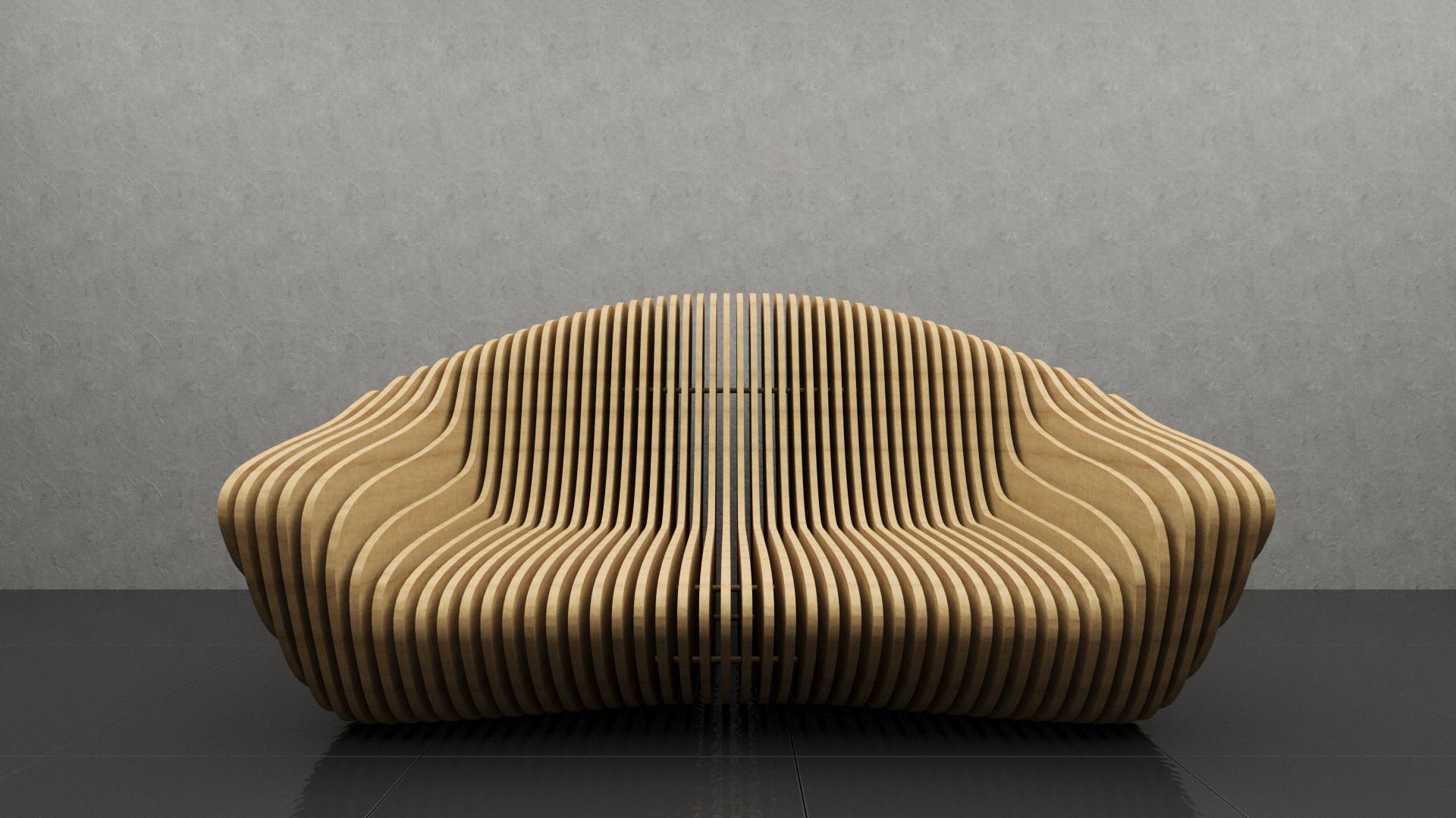 Parametric Wooden Sofa – Modern Office Furniture 3D Craft CNC Router ...