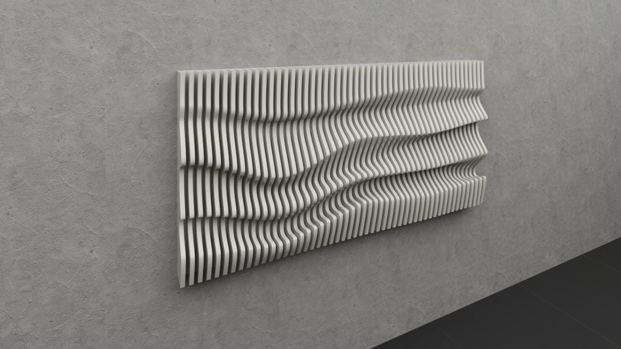 Parametric Wavy Wall Art CNC Files | Modern 3D Wood Wall Panel ...