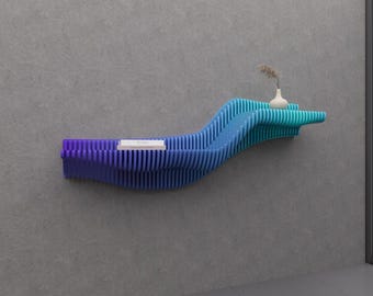 Parametric Wavy Wall Shelf | Modern CNC Wall Panel |  Digital File