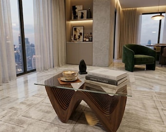 Parametric Wood Coffee Table | Curved CNC Furniture Design | Modern Interior Table | Digital File