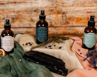 Energetic Mist Bundle | Choose Any 2 or 3 Blends | Intentional Aromatic Mist Set | 4 oz Amber Glass Bottles