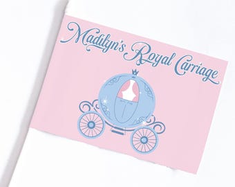 Theme Park Stroller Flag w/ clip | Stroller Tag | Mini Flag | Personalized Royal Princess Carriage