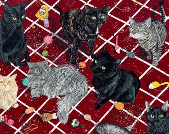 Playing Kitties Painting Postcard Print