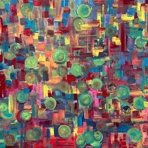 Neighborhood 16x20 Original Acrylic Painting