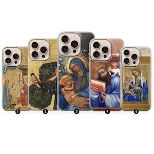 Mittelalterliche Kunst Handyhülle Jugendstil Kunst für iPhone 16 Pro, 15, 14, 13, 12, 11, Google Pixel 9 Pro, 8, 7A, Samsung Galaxy S24 fe, A16,