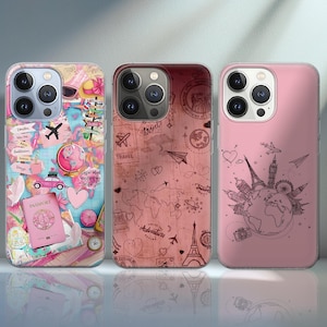 Travel Phone Case  World map cover for iPhone 16e, 17 Pro Max, iPhone 13, Samsung S25 Edge, A16,  Pixel 10, 9A