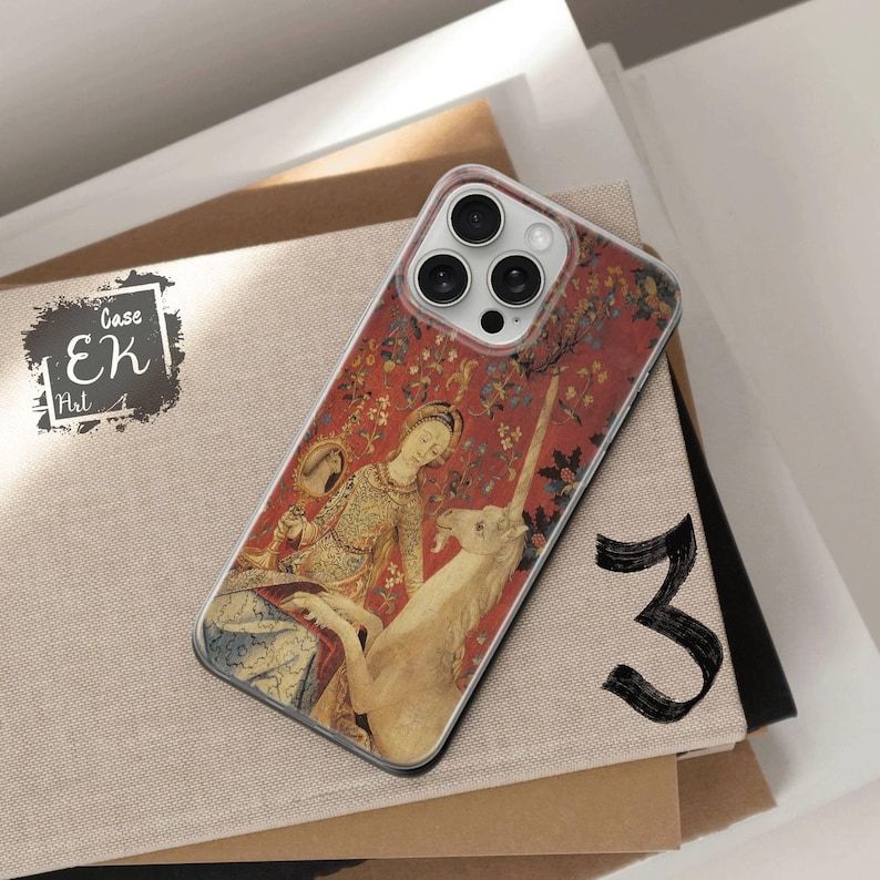 Mittelalterliche Handyhülle Renaissance Painting Cover für iPhone 16e, 17 Pro Max, 17 Air, Samsung S25 Edge, A16, Pixel 10, 9A 3