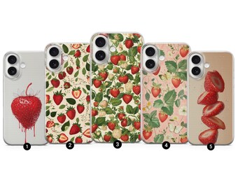 Strawberry Aesthetic Phone Case Cute berry cover for iPhone 16 pro max 15 14 13 12 11 XR 7 8 Samsung S25 S24 S23 S22 A56 A16 Pixel 9 pro XL