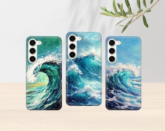 Sea Wave Phone Case Blue Ocean Cover for Samsung S25 S24 FE S23 Ultra S22 Plus S21 S20 Note 20 A15 A16 A21 A26 A33 A36 A52 A53 A54 A55 A56