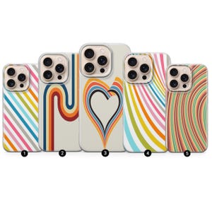 Retro Stripes Lines Phone Case Vintage Cover for iPhone 16 Pro Max, 15 Plus, 14, 13, 12, 11, XS, Samsung S25, S24, S23, A55, Pixel 9 Pro, 8