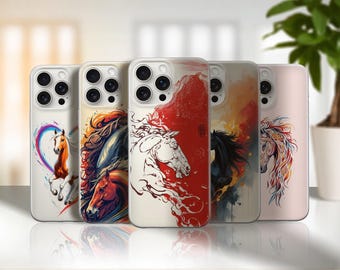 Funda para teléfono con diseño de caballo poni para iPhone 17Pro, 16, 15, 14, 13, 12, Samsung S25, S24, S23Fe, S22, A16, A26, A56, Pixel 10, 9Pro