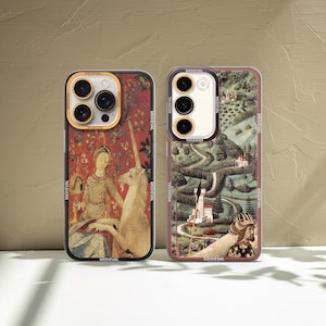 Mittelalterliche Kunst Handyhülle Renaissance Malerei Kunst Cover iPhone 16Pro Max, 15, 14 Plus, 13mini, 12, Samsung S25Ultra, S24Fe, S23Fe