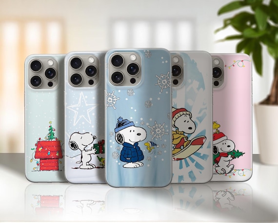 Snoopy Winter Phone Case -Charlie Brown Christmas Cover, Soft TPU Gel for iPhone 17 Pro Max, 16e,15,14 Samsung S25 S24 S23 Edge, Pixel 10 9