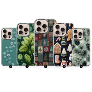 Christmas Phone Case, Aesthetic Winter pattern, Xmas Cover For iPhone 16 Pro, 14, 15, 13, 12, 11, XR, 8, Samsung S24, S23, A55, A54