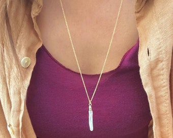 Gold Dipped Baroque Pearl Pendant Necklace - 18k Vermeil Chain