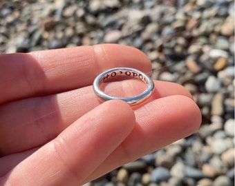 HO'OPONOPONO Sterling Silver Ring // Hawaiian healing mantra rings //handmade carved cast in 0.92 silver meditation jewelry gift for yogi