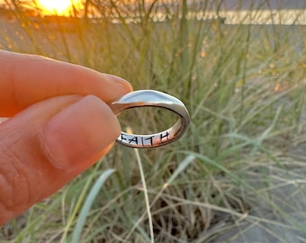 Faith Ring: Recycled Silver Hidden Message Prayer Jewelry