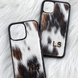 Custodia per iPhone in pelle di mucca con marchio Tri Color