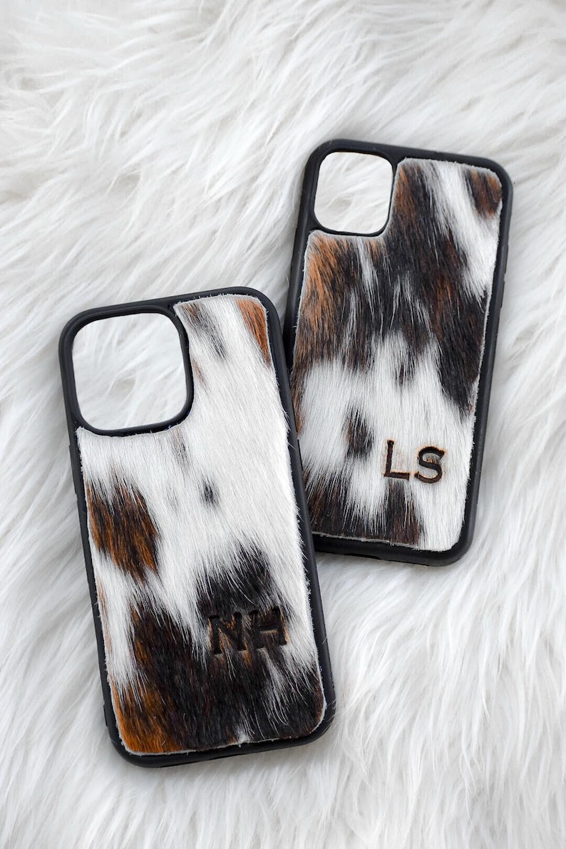 Custodia per iPhone in pelle di mucca con marchio Tri Color