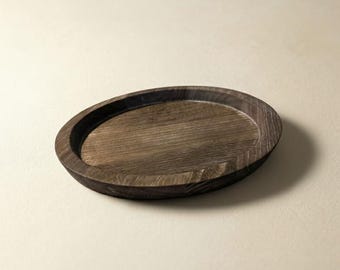 Multi-purpose wooden tray, fruit storage and candle holder, rustic decoration for kitchen and table