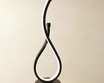 Dimmable Spiral LED Lamp: Modern Bedside Night Light, USB Powered