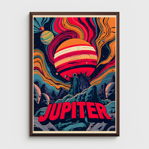 Psychedelic Indie Space Poster (Digital Print) - The Jupiter Poster