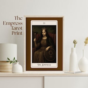 Kaiserin Tarot Kartendruck – Mystisches Digital Art Poster – druckbare Tarot-Wanddekoration
